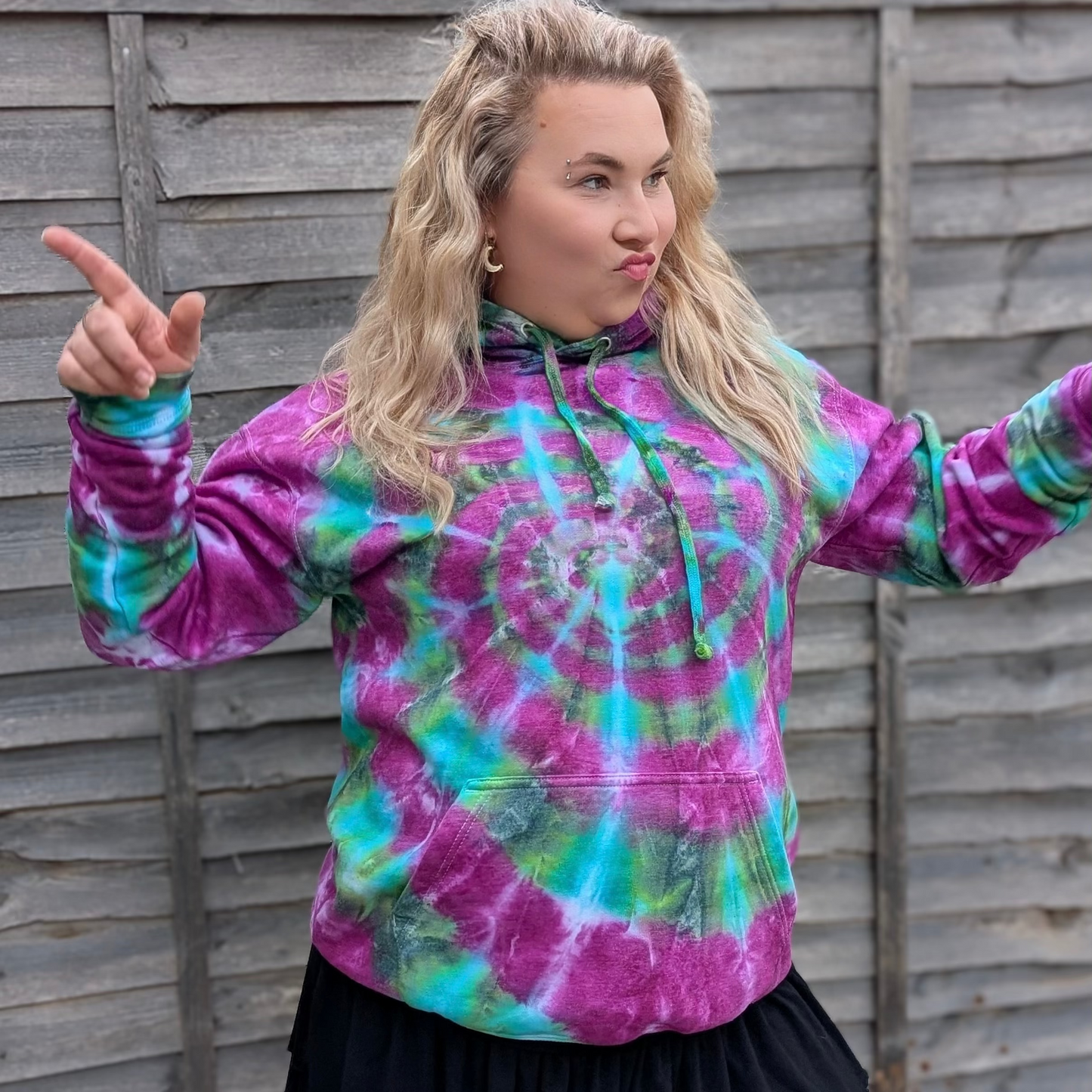 Galactic Dragon Organic Tie-Dye Hoodie/Sweatshirt | Handmade by SourThreadz