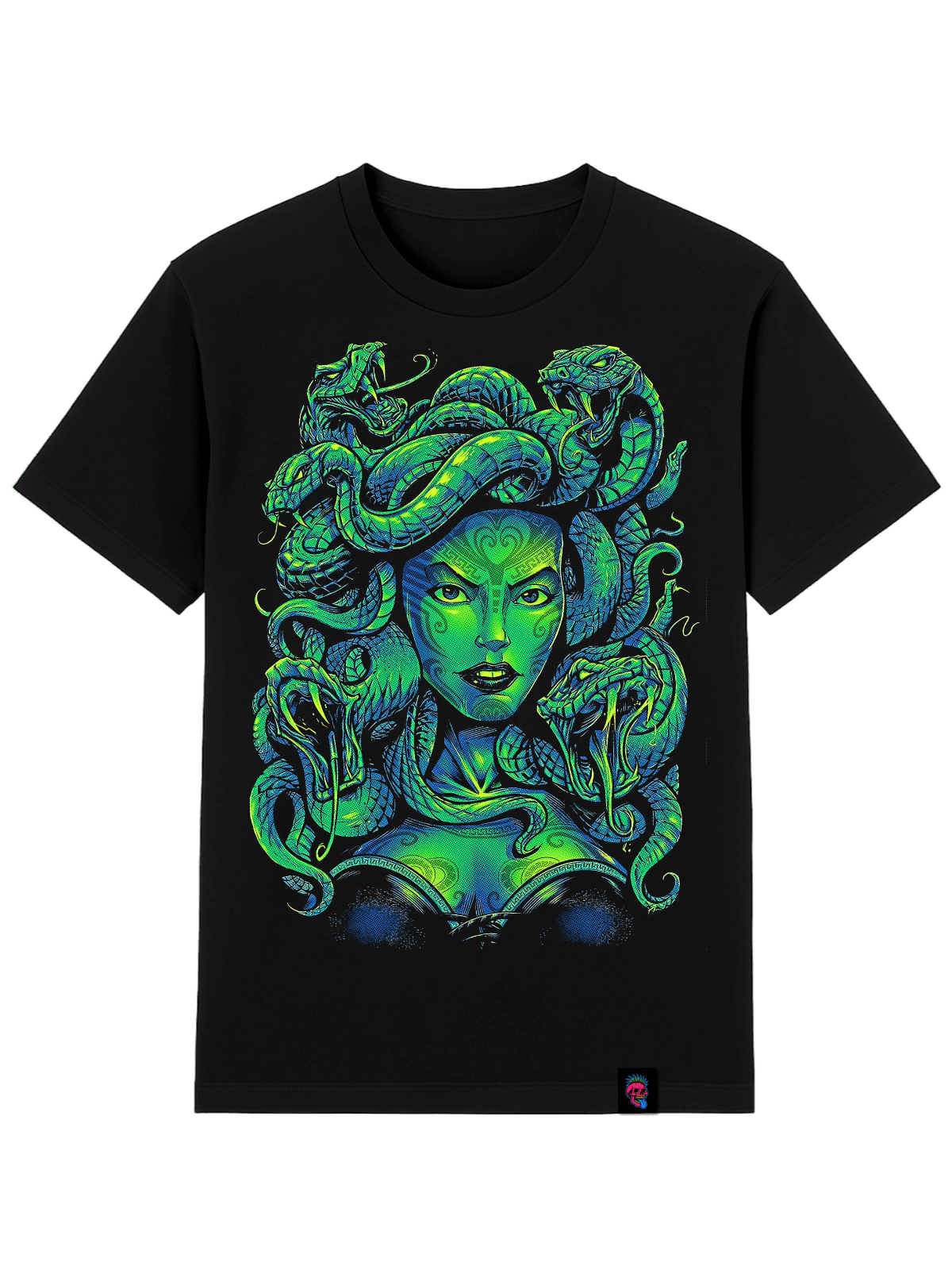 Medusa Greek Mythology Graphic Tee - Softfeel Heavyweight Organic Cotton - SourThreadz Premium Drop