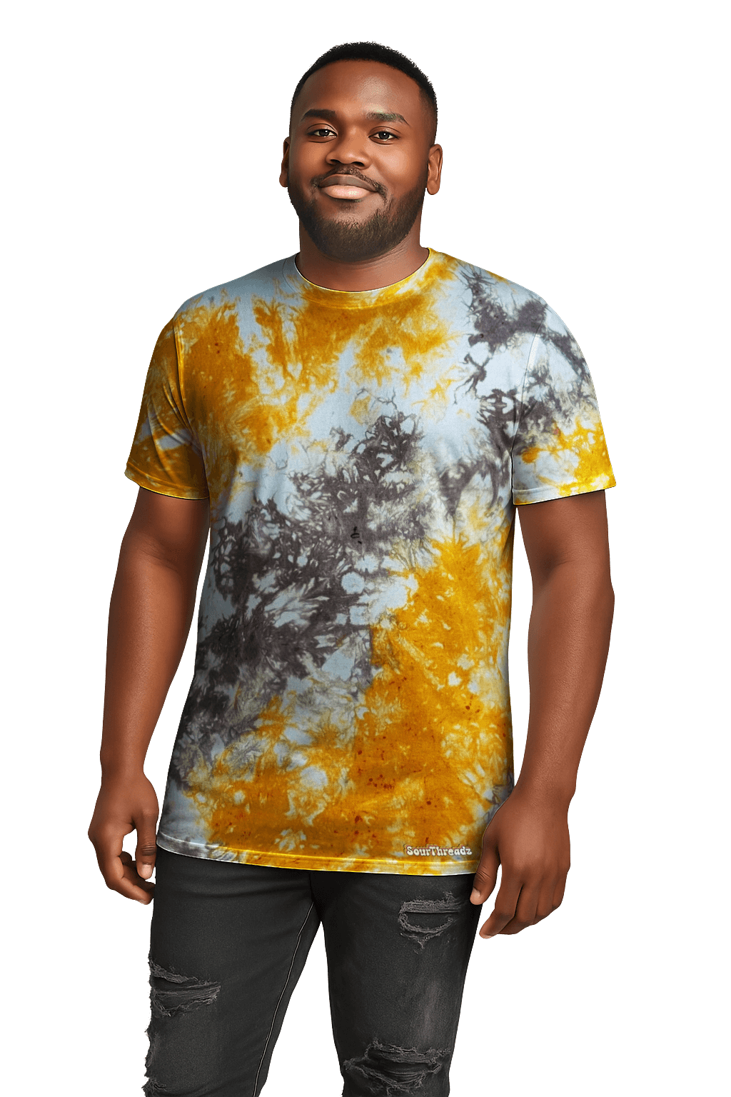 Tie-Dye Men’s T-Shirt - Brown Orange White - Vintage Vibes - SourThreadz
