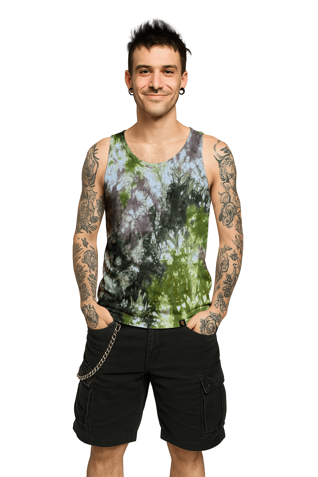 UK Handmade Green Brown Camo Tie-Dye – T-Shirts, Tanks, Polos & More / Men's,Women's & Kids - SourThreadz