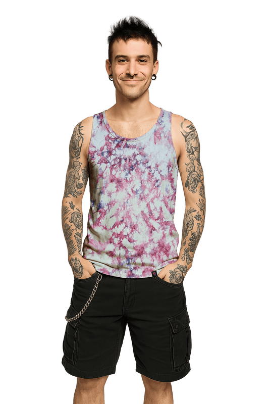 Organic Tie-Dye Tank Top - Pink Camo - Summer Drop - SourThreadz