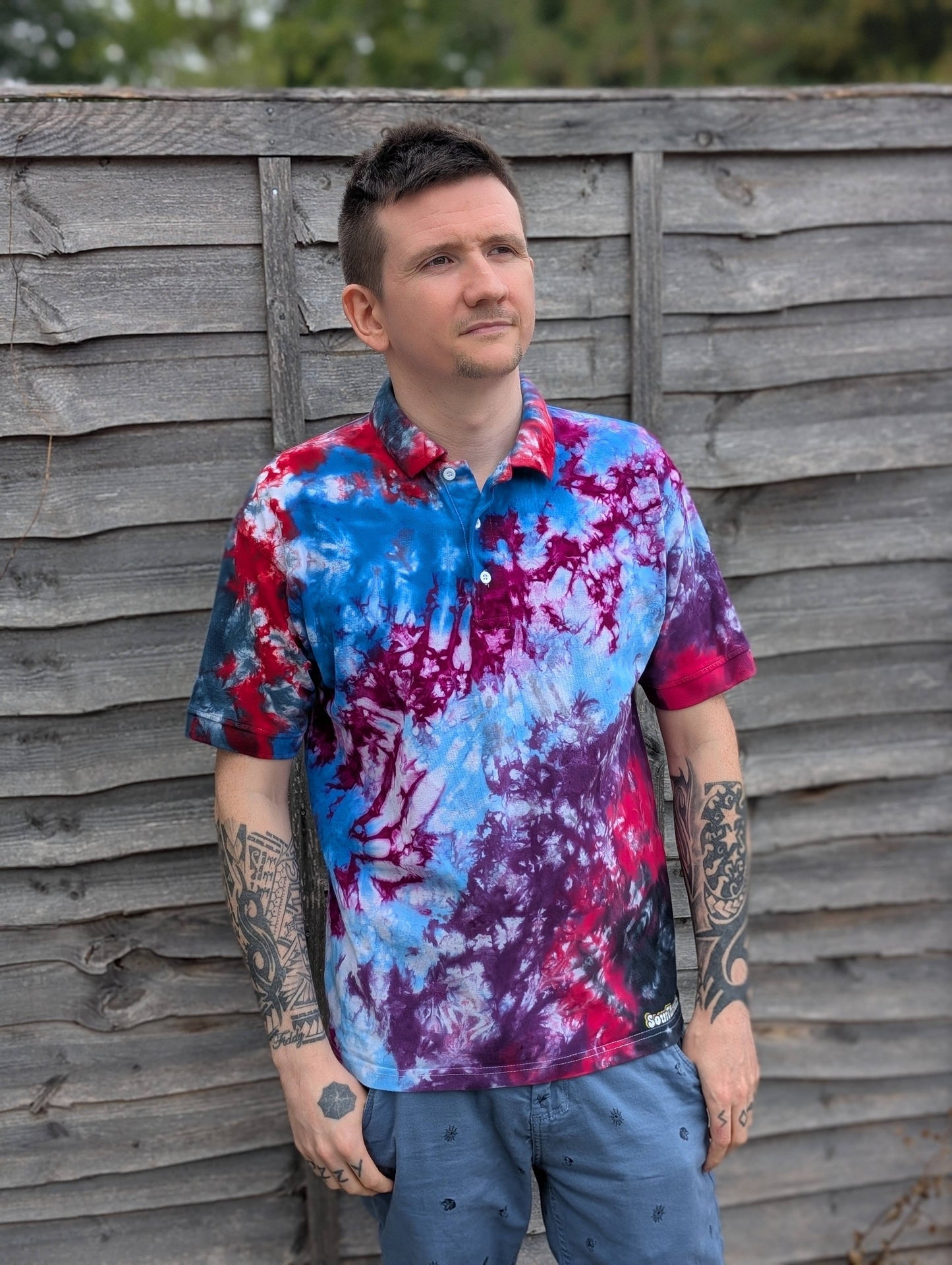 Tie-Dye Organic Polo - Ice & Fire - Alternative Business Wear - SourThreadz