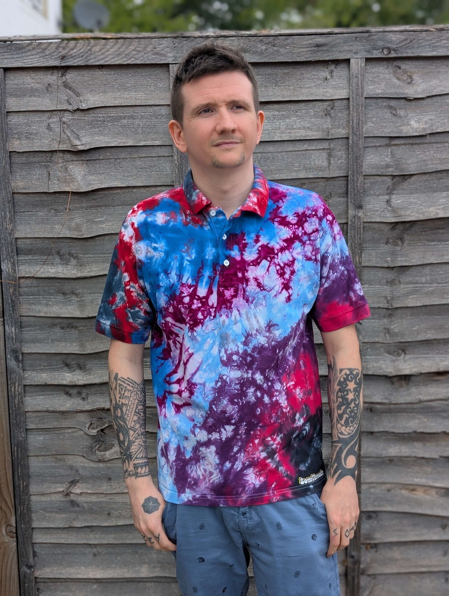 Tie-Dye Organic Polo - Ice & Fire - Alternative Business Wear - SourThreadz