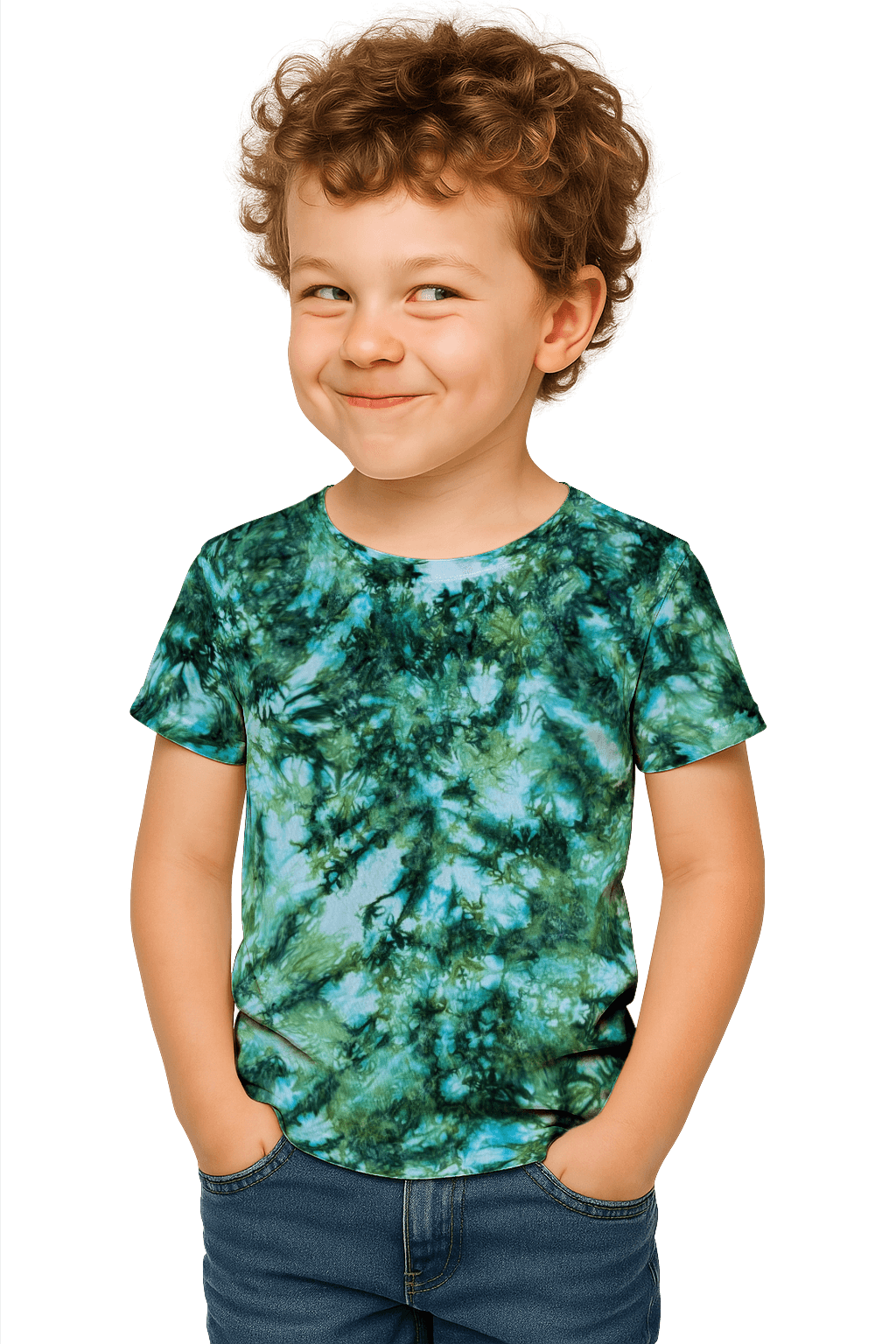 Tie-Dye Kids & Teens T-Shirt - Green Camo - Nature Inspired - SourThreadz