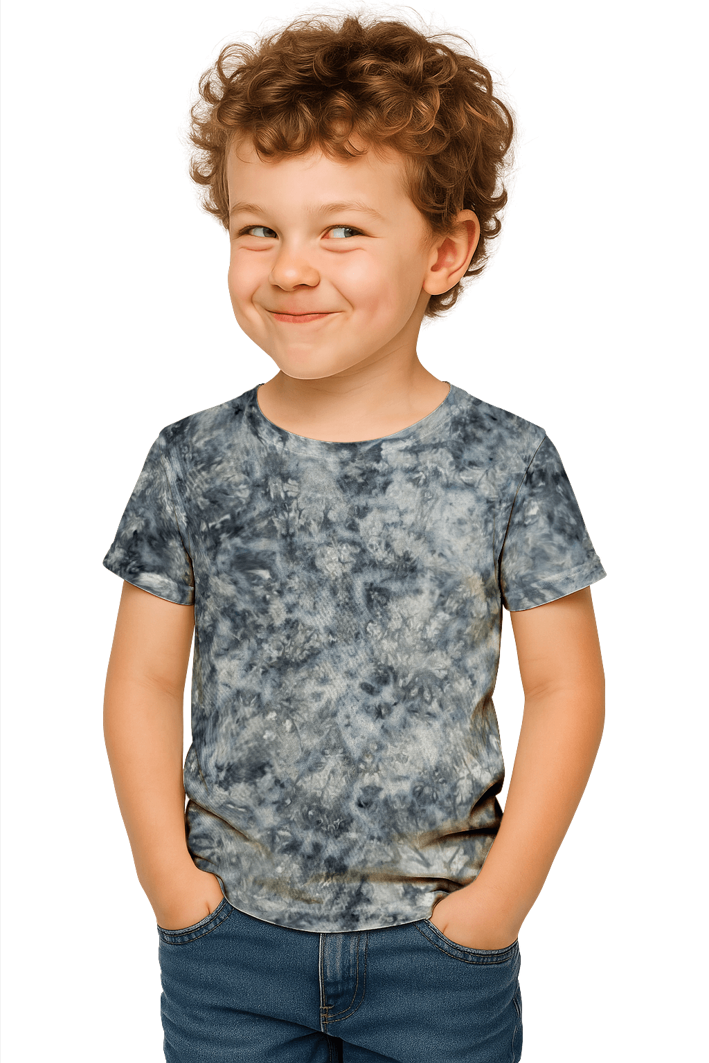 Tie-Dye Kids & Teens T-Shirt - Pastel Grey - Minimalist Style - SourThreadz