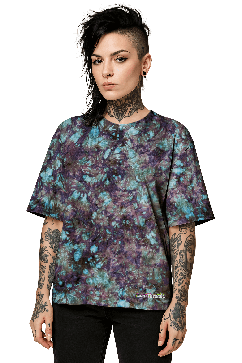 Tie-Dye Organic Boxy Oversized T-Shirt - Intense Alchemist - Retro Vibe - SourThreadz