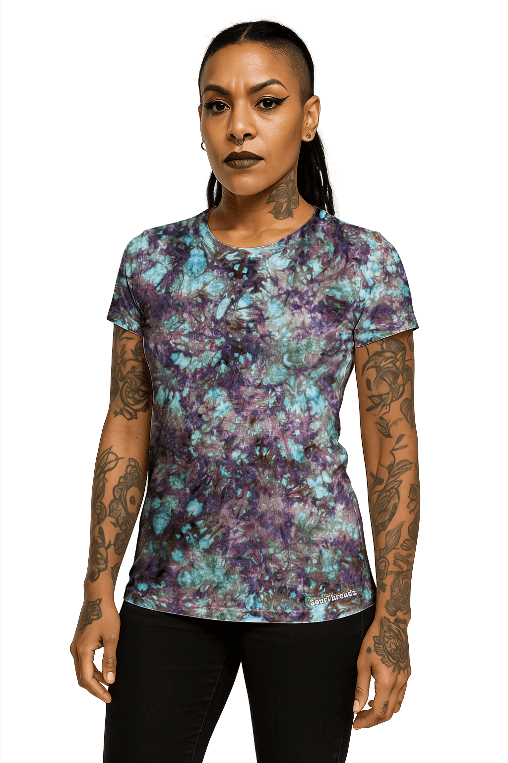 Tie-Dye Women's Fitted T-Shirt - Intense Alchemist - Retro Vibe - SourThreadz