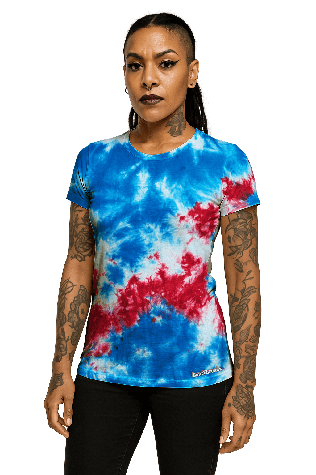 Tie-Dye Women's Fitted T-Shirt - Patriot - Statement Piece - SourThreadz
