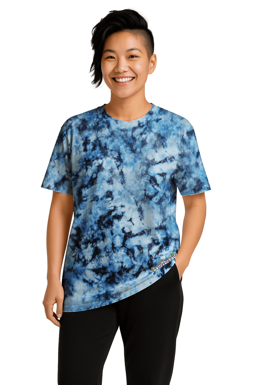 Tie-Dye Relaxed Women’s T-Shirt - Blue Camo - Urban Style - SourThreadz