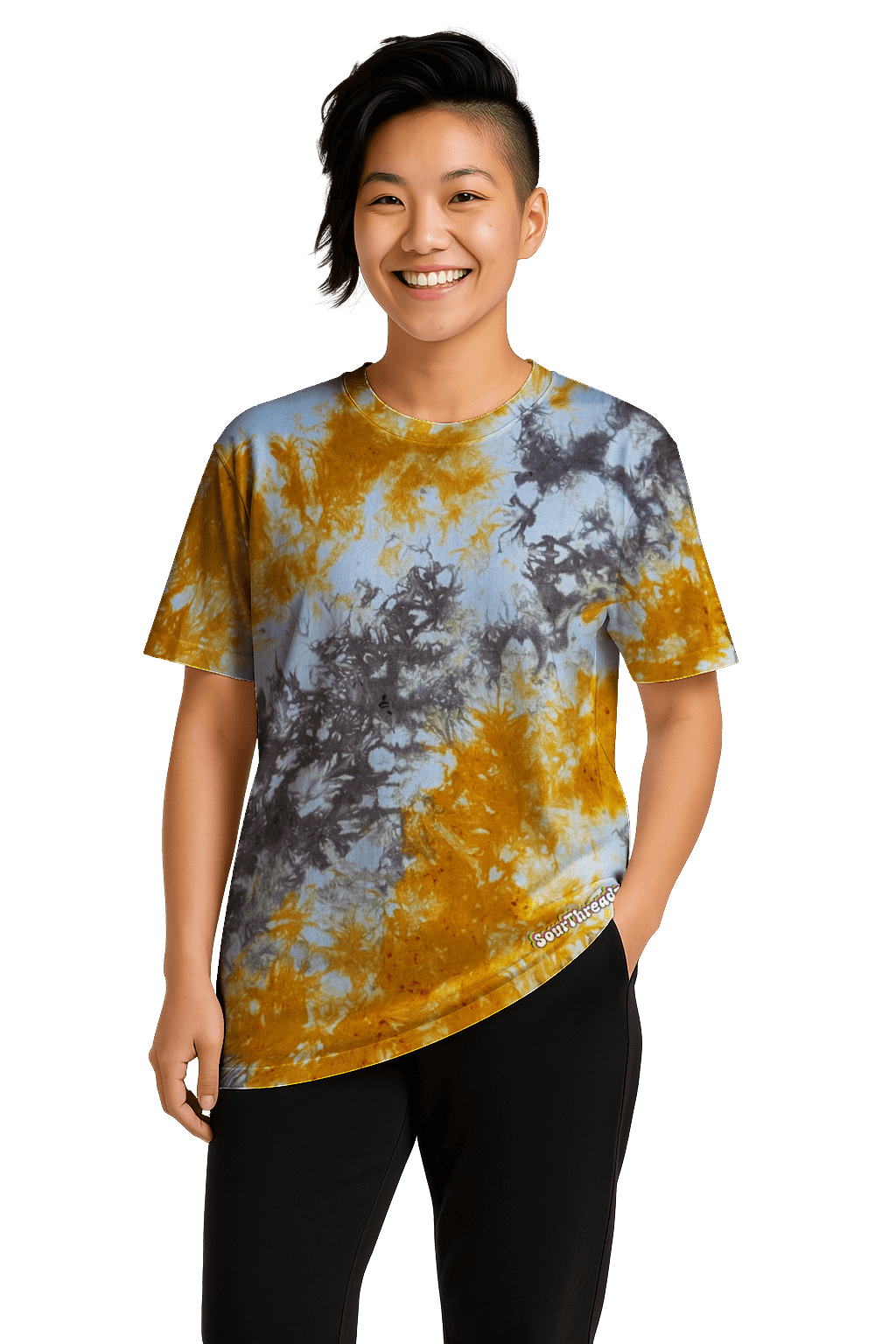 Tie-Dye Women’s Relaxed T-Shirt - Brown Orange White - Vintage Vibes - SourThreadz