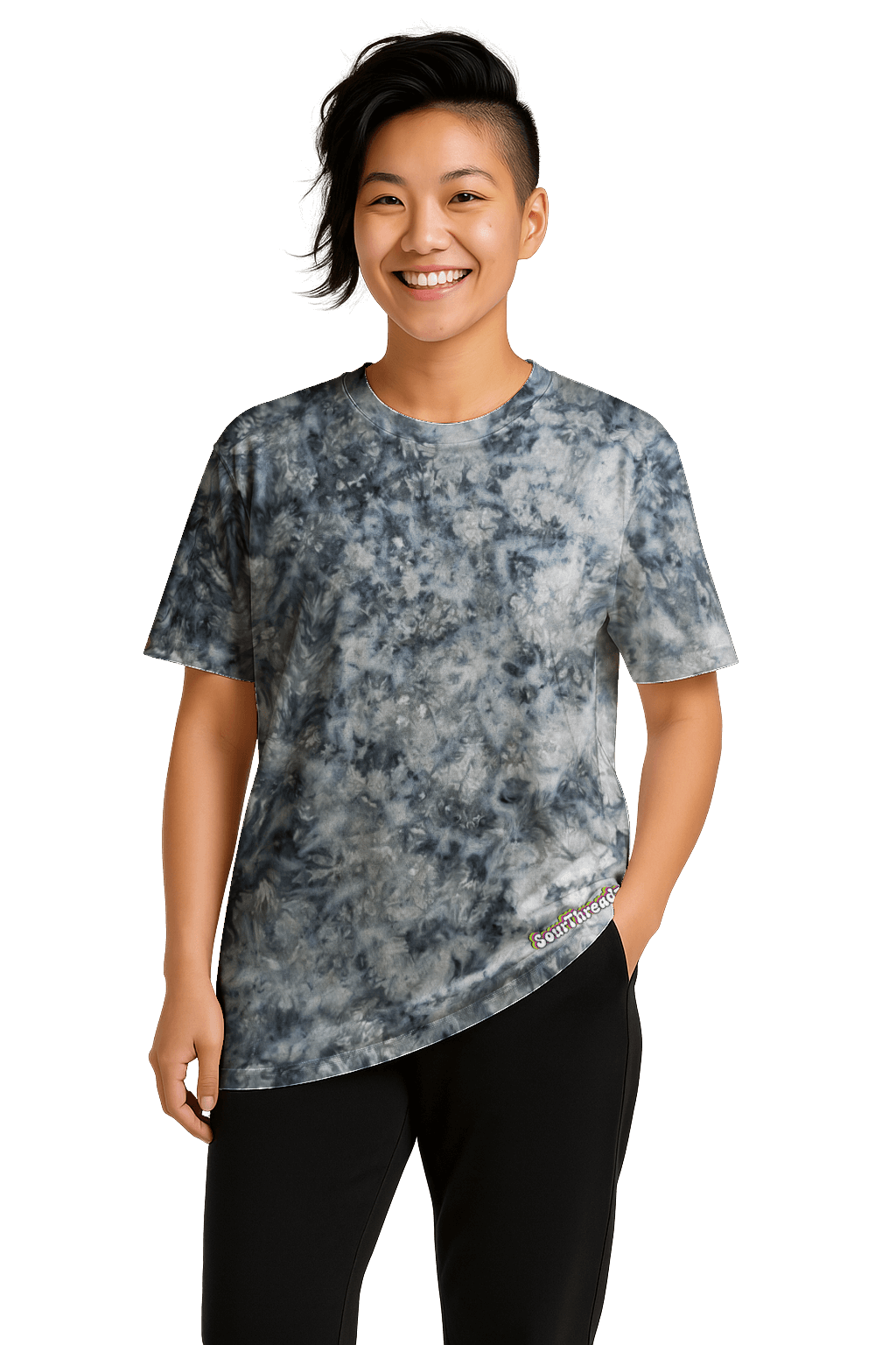 Tie-Dye Women’s Relaxed T-Shirt - Pastel Grey - Minimalist Style - SourThreadz