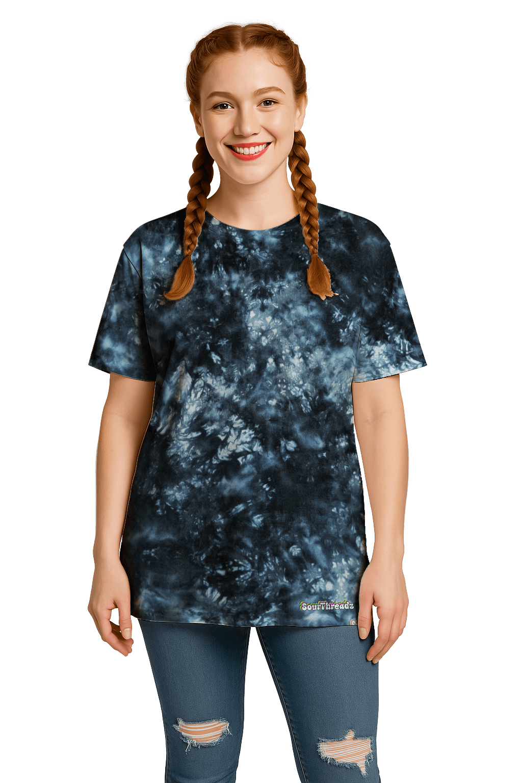 Tie-Dye Women’s Relaxed T-Shirt - Black Void - Dark Aesthetic - SourThreadz