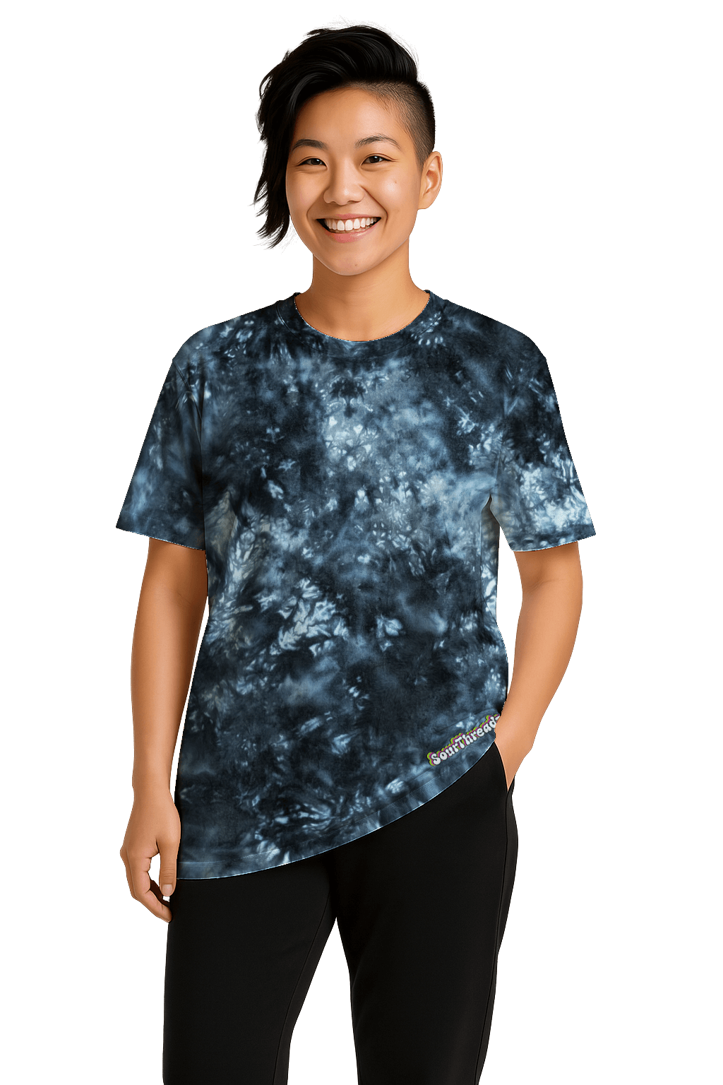 Tie-Dye Women’s Relaxed T-Shirt - Black Void - Dark Aesthetic - SourThreadz