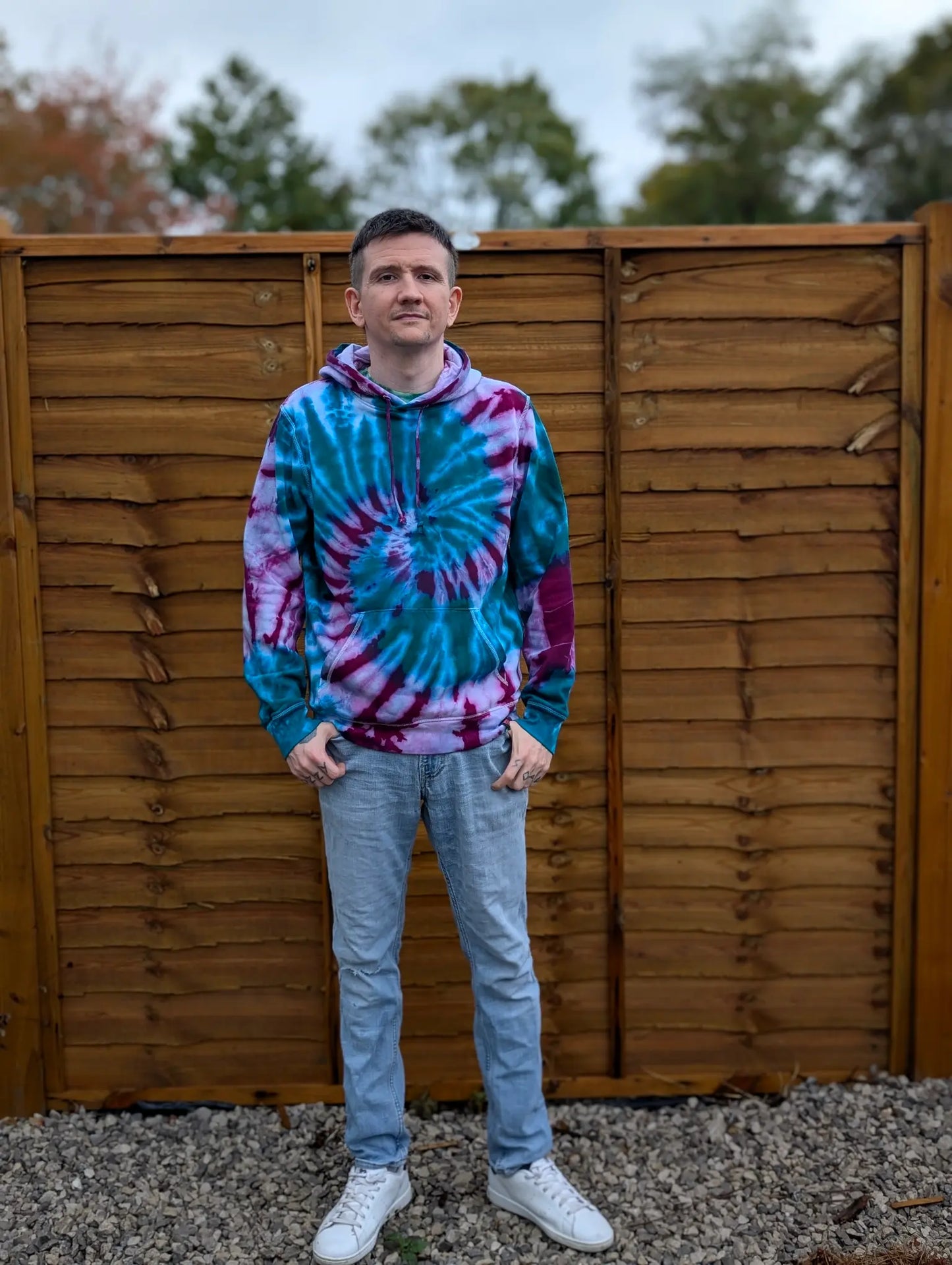 Aqua Galactica Organic Tie-Dye Hoodie/Sweatshirt | Handmade by SourThreadz