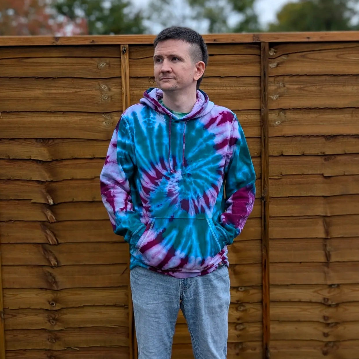 Aqua Galactica Organic Tie-Dye Hoodie/Sweatshirt | Handmade by SourThreadz