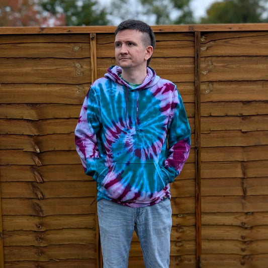Aqua Galactica Organic Tie-Dye Hoodie/Sweatshirt | Handmade by SourThreadz