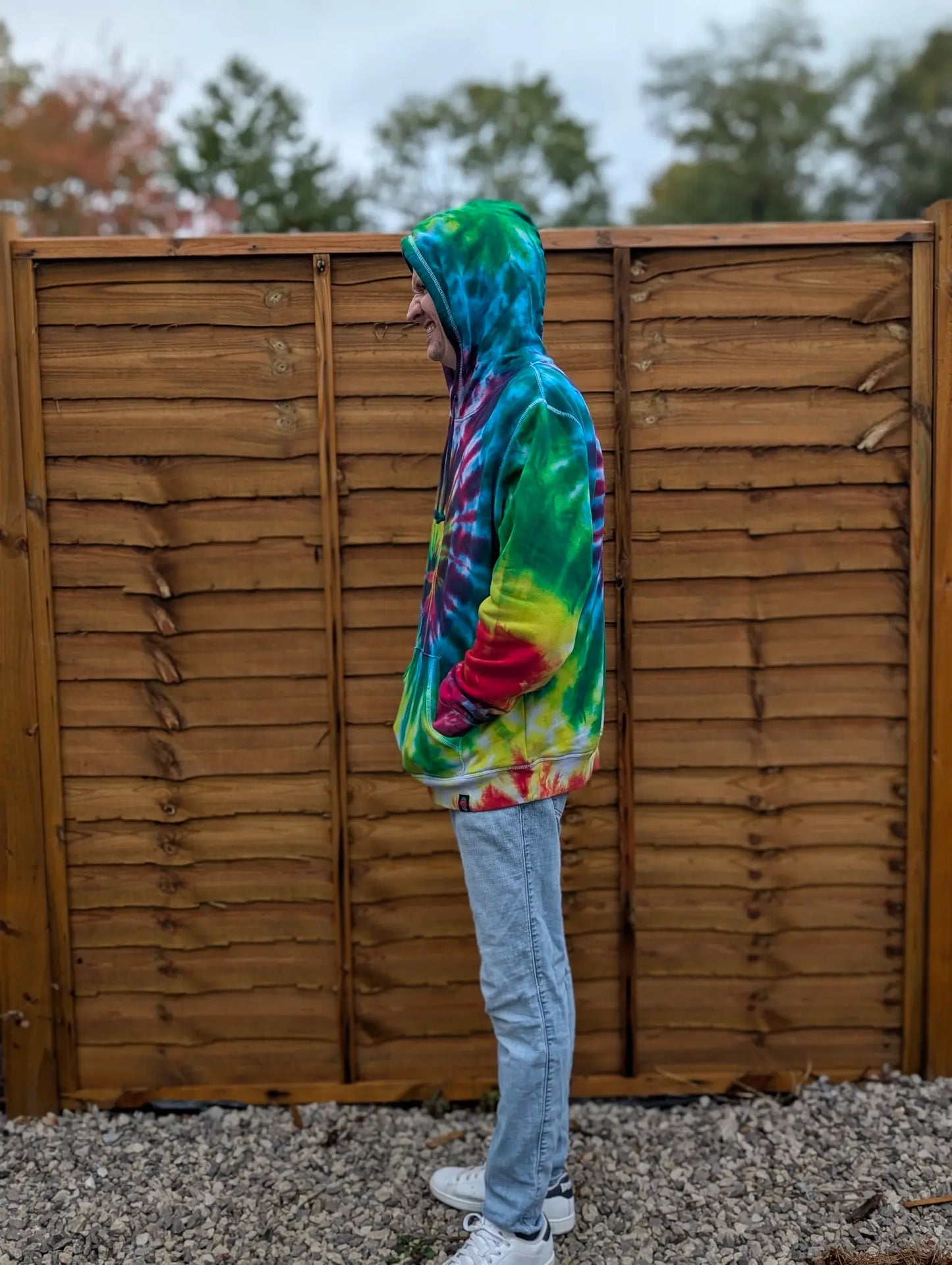 Dark Rainbow Organic Tie-Dye Hoodie/Sweatshirt | Handmade by SourThreadz