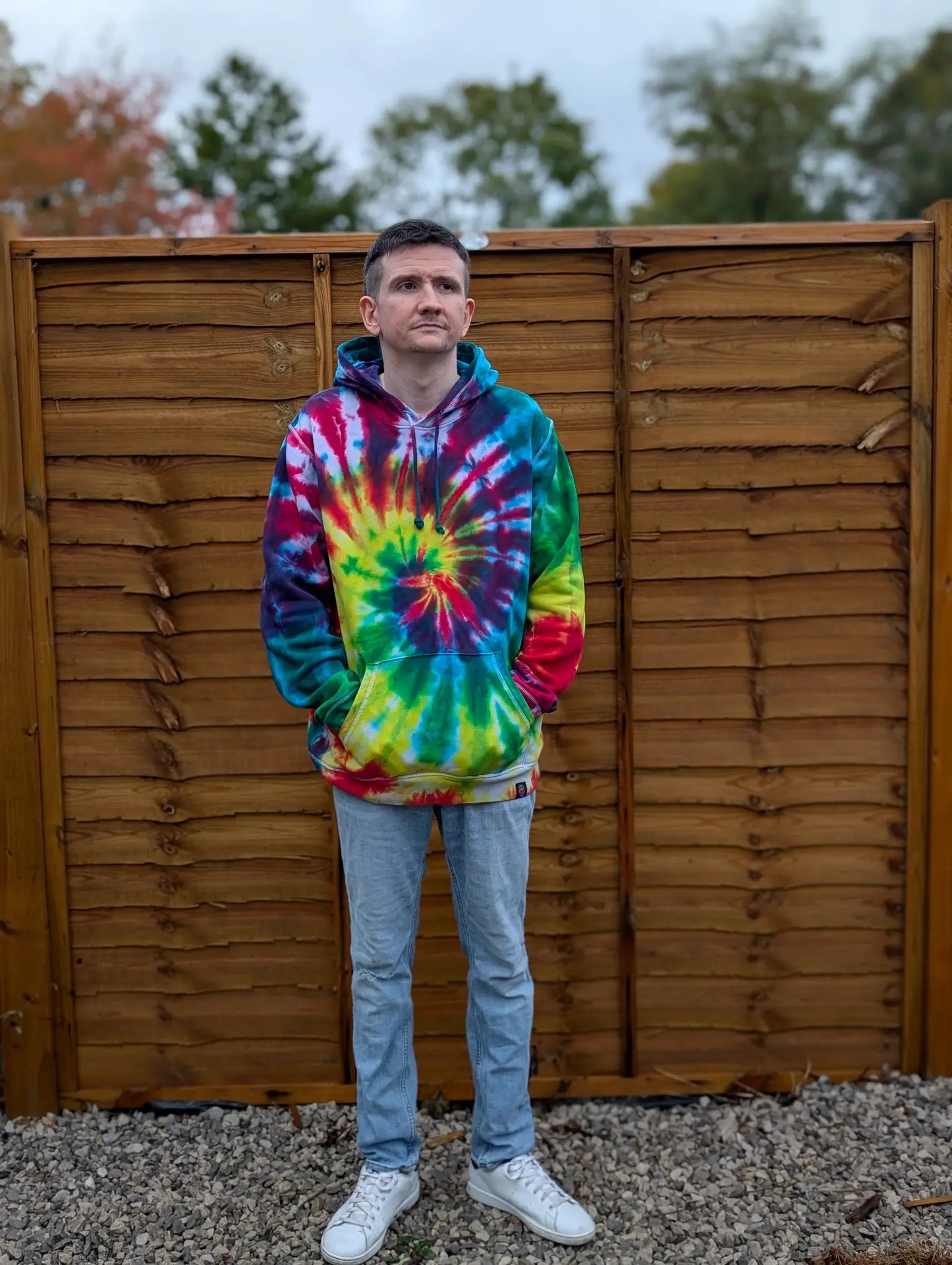 Dark Rainbow Organic Tie-Dye Hoodie/Sweatshirt | Handmade by SourThreadz