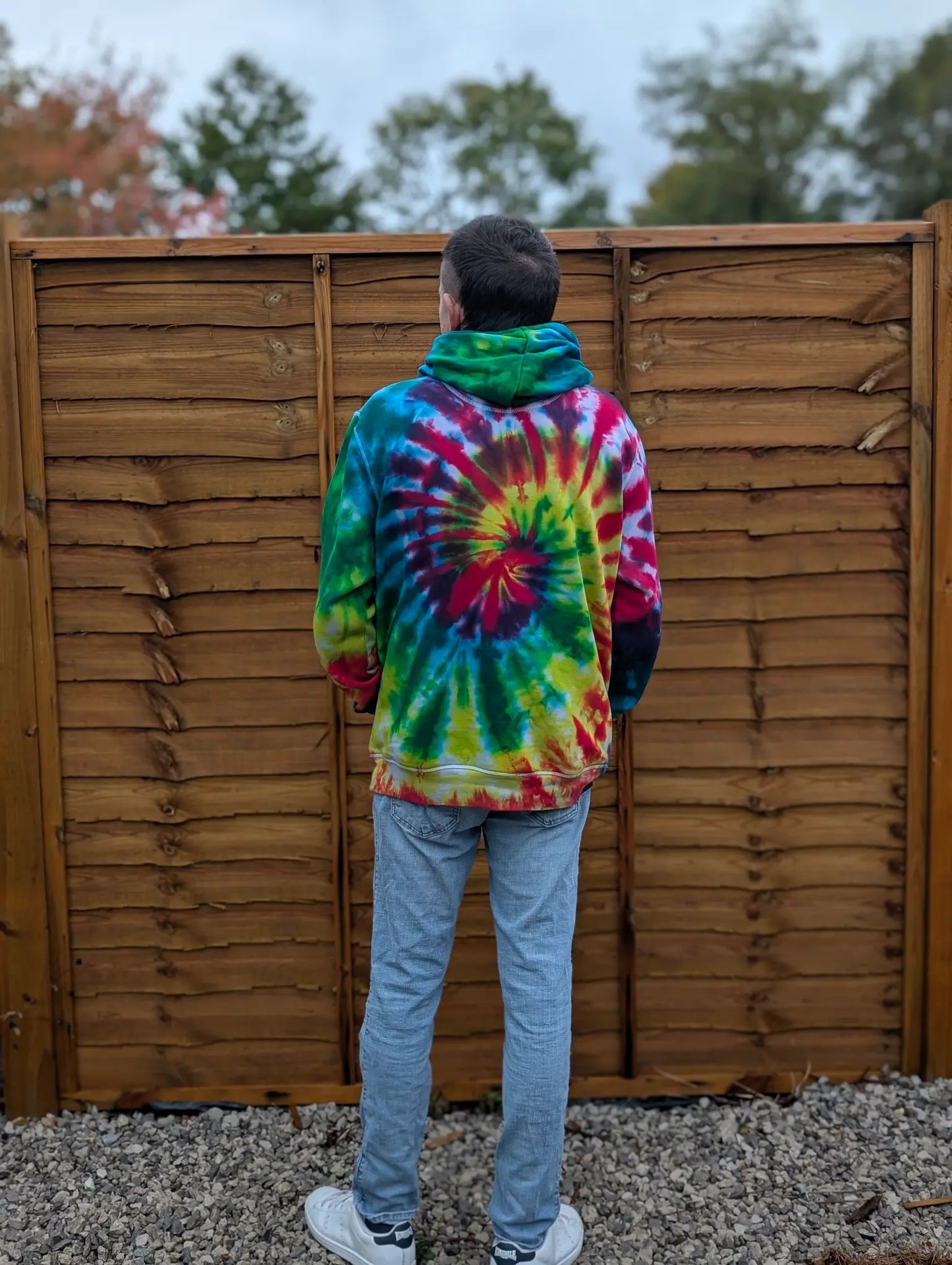 Dark Rainbow Organic Tie-Dye Hoodie/Sweatshirt | Handmade by SourThreadz