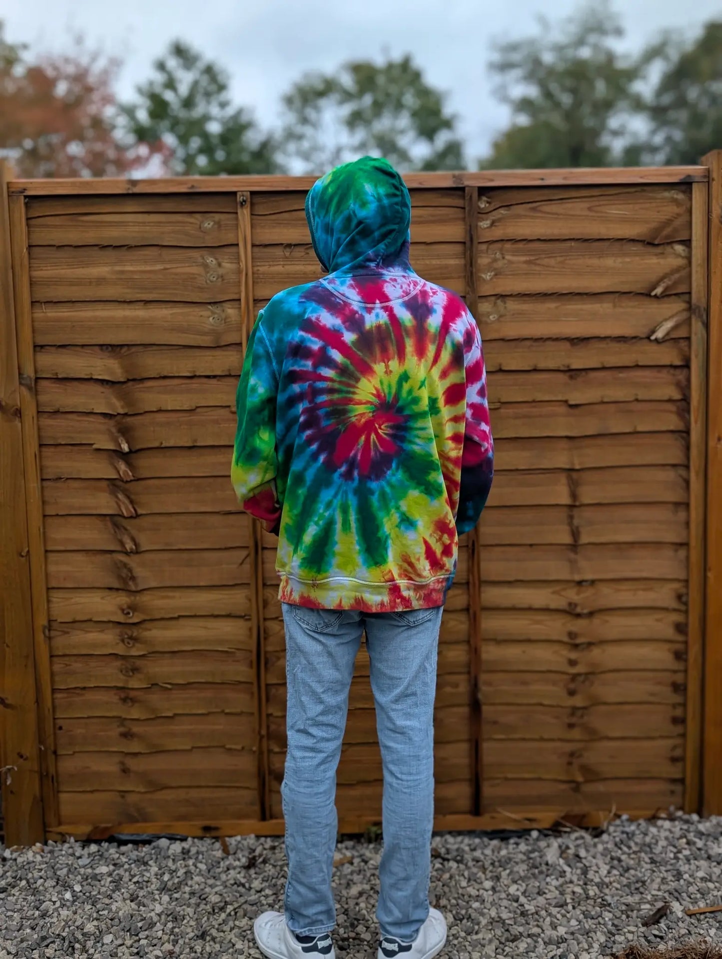 Dark Rainbow Organic Tie-Dye Hoodie/Sweatshirt | Handmade by SourThreadz
