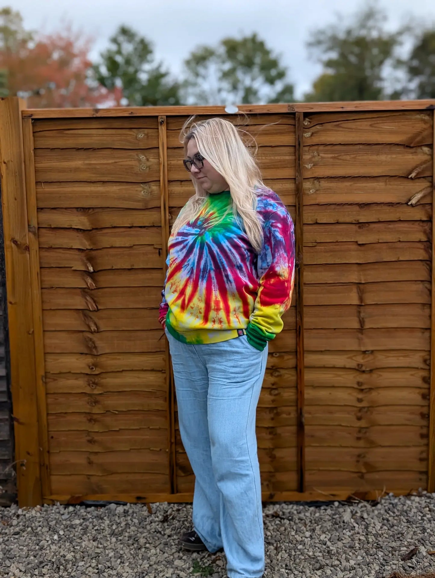 Dark Rainbow Organic Tie-Dye Hoodie/Sweatshirt | Handmade by SourThreadz