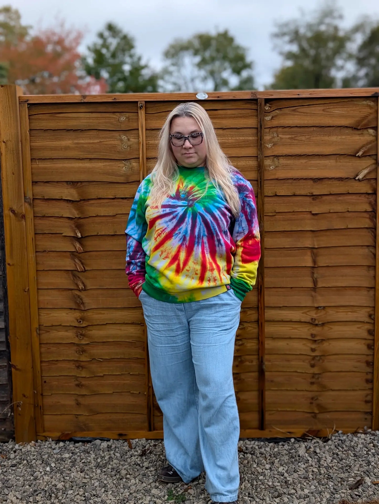 Dark Rainbow Organic Tie-Dye Hoodie/Sweatshirt | Handmade by SourThreadz