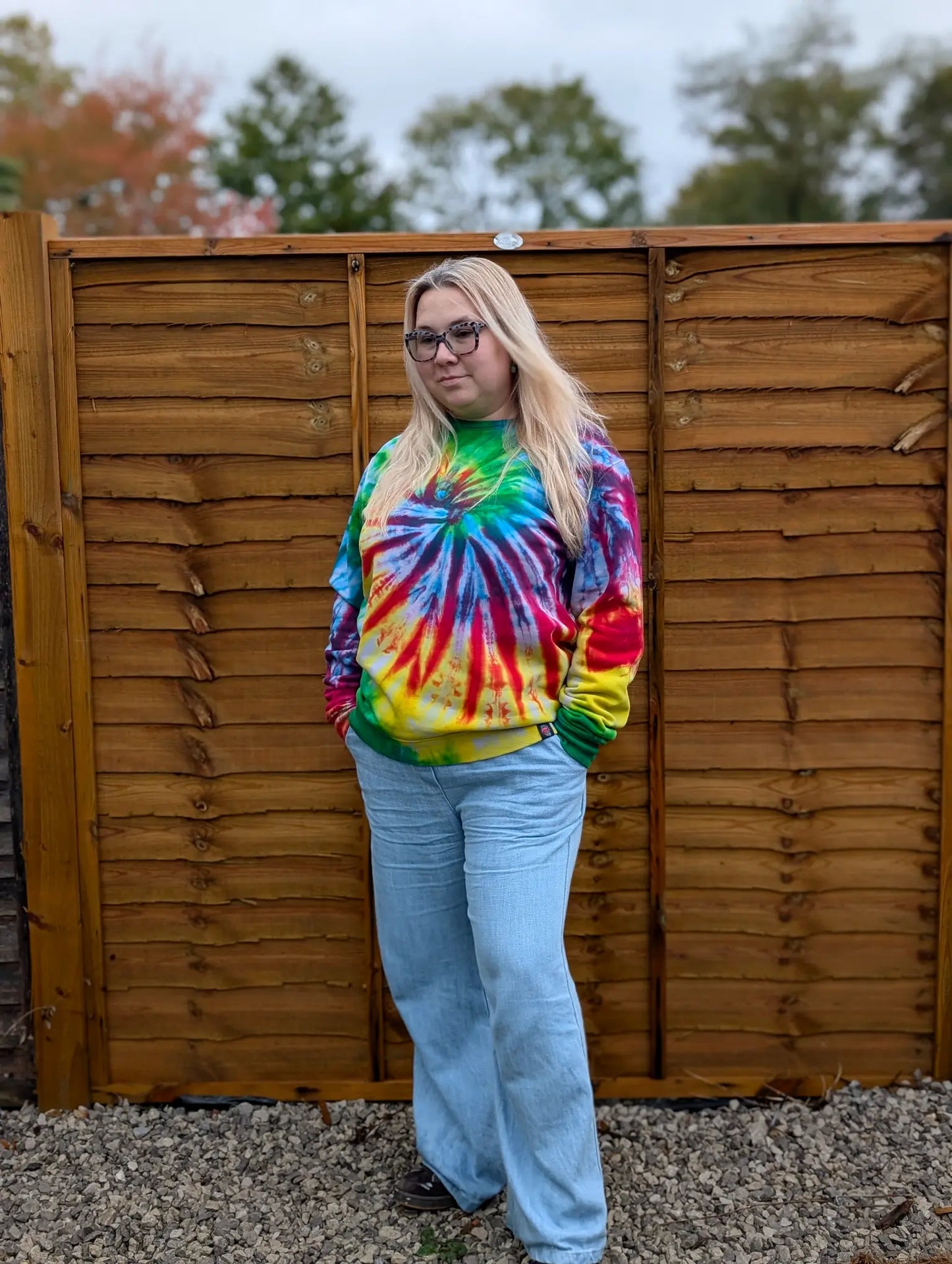 Dark Rainbow Organic Tie-Dye Hoodie/Sweatshirt | Handmade by SourThreadz