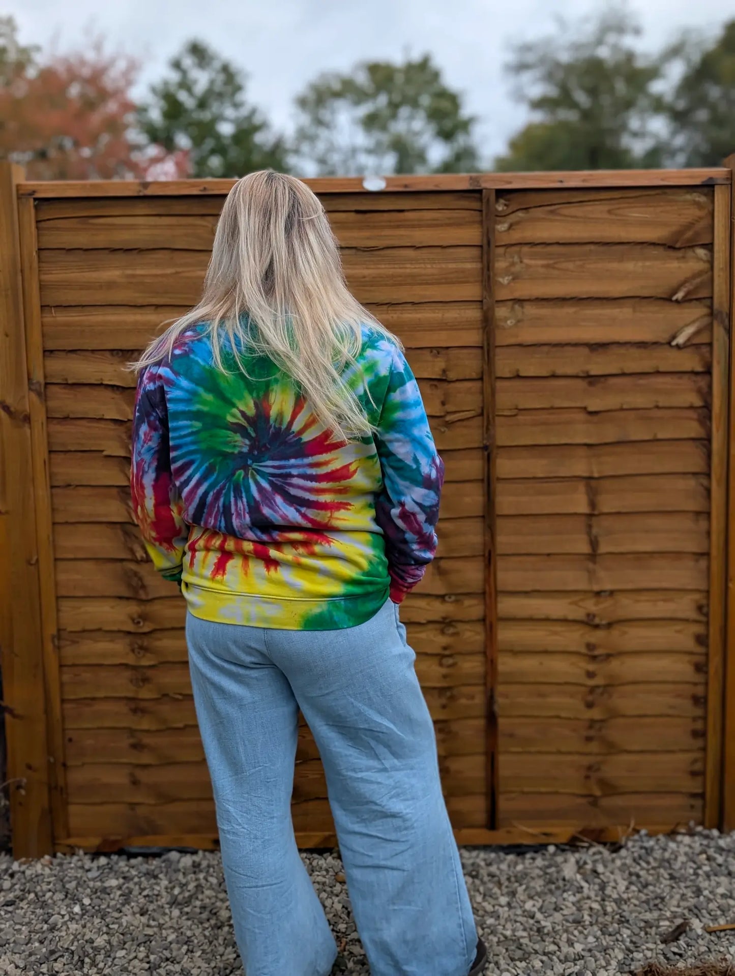 Dark Rainbow Organic Tie-Dye Hoodie/Sweatshirt | Handmade by SourThreadz