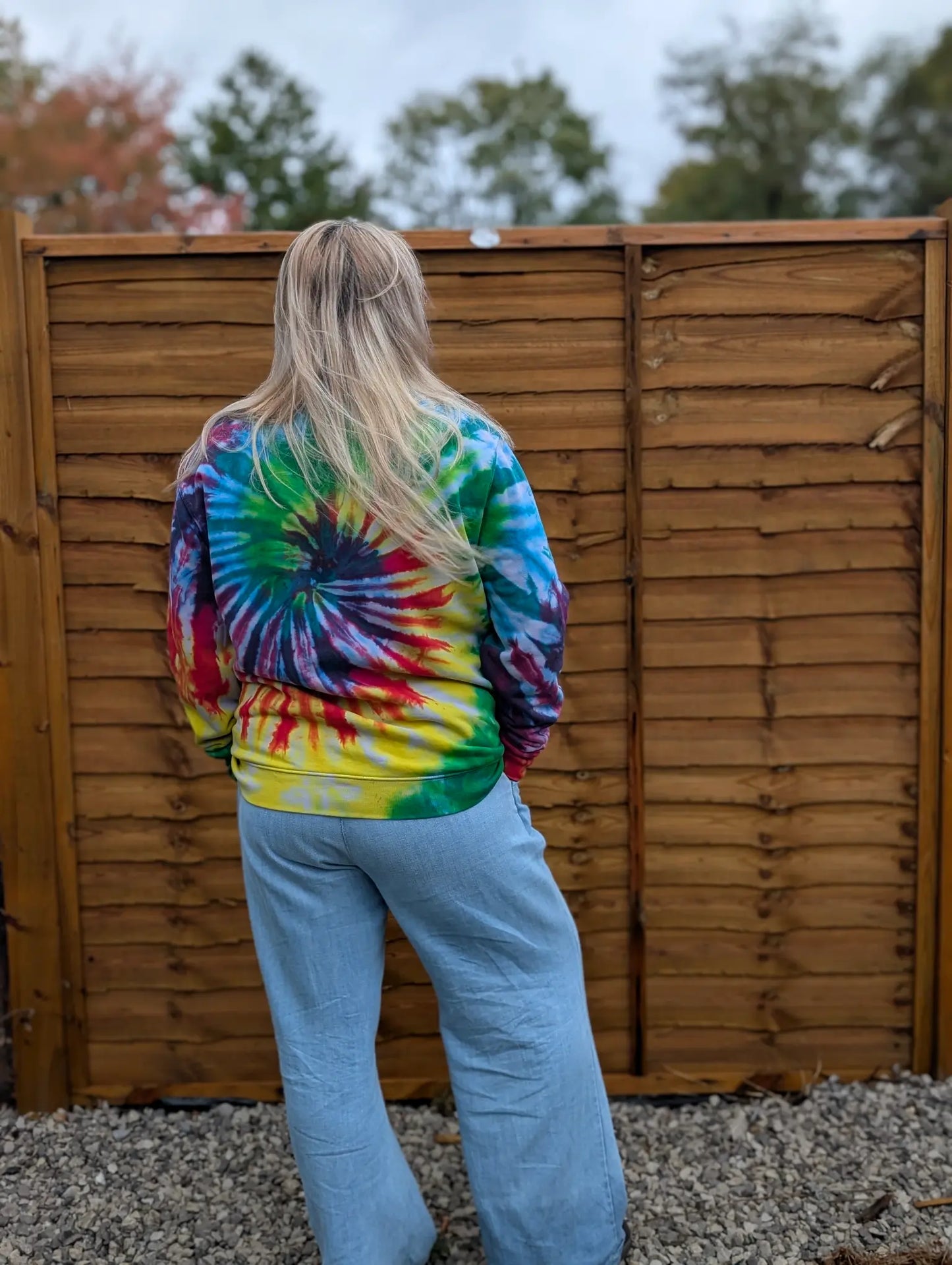 Dark Rainbow Organic Tie-Dye Hoodie/Sweatshirt | Handmade by SourThreadz