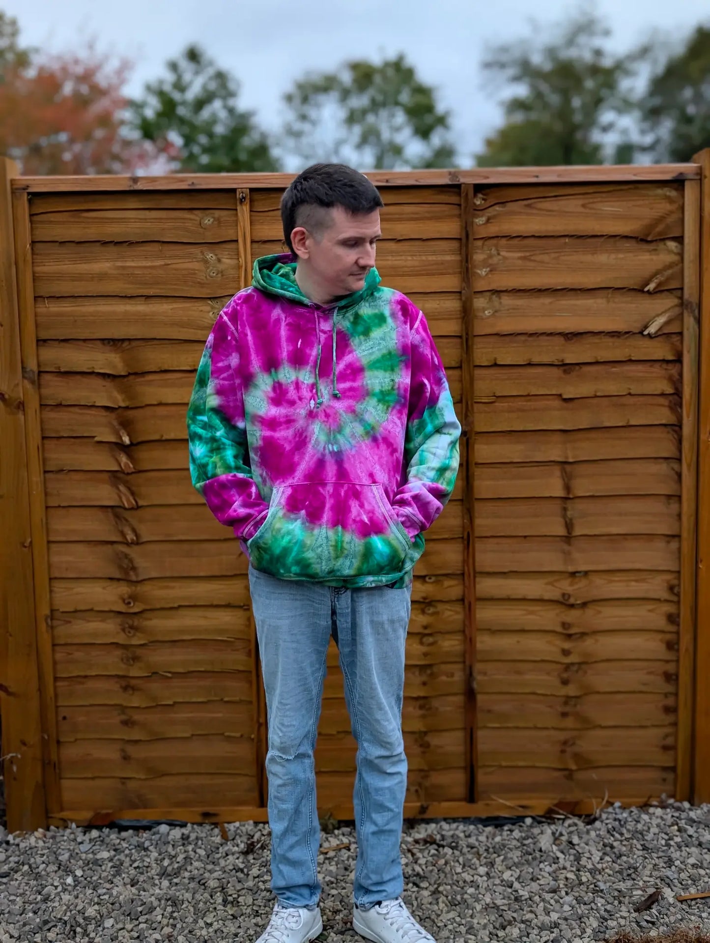 Galactic Dragon Organic Tie-Dye Hoodie/Sweatshirt | Handmade by SourThreadz