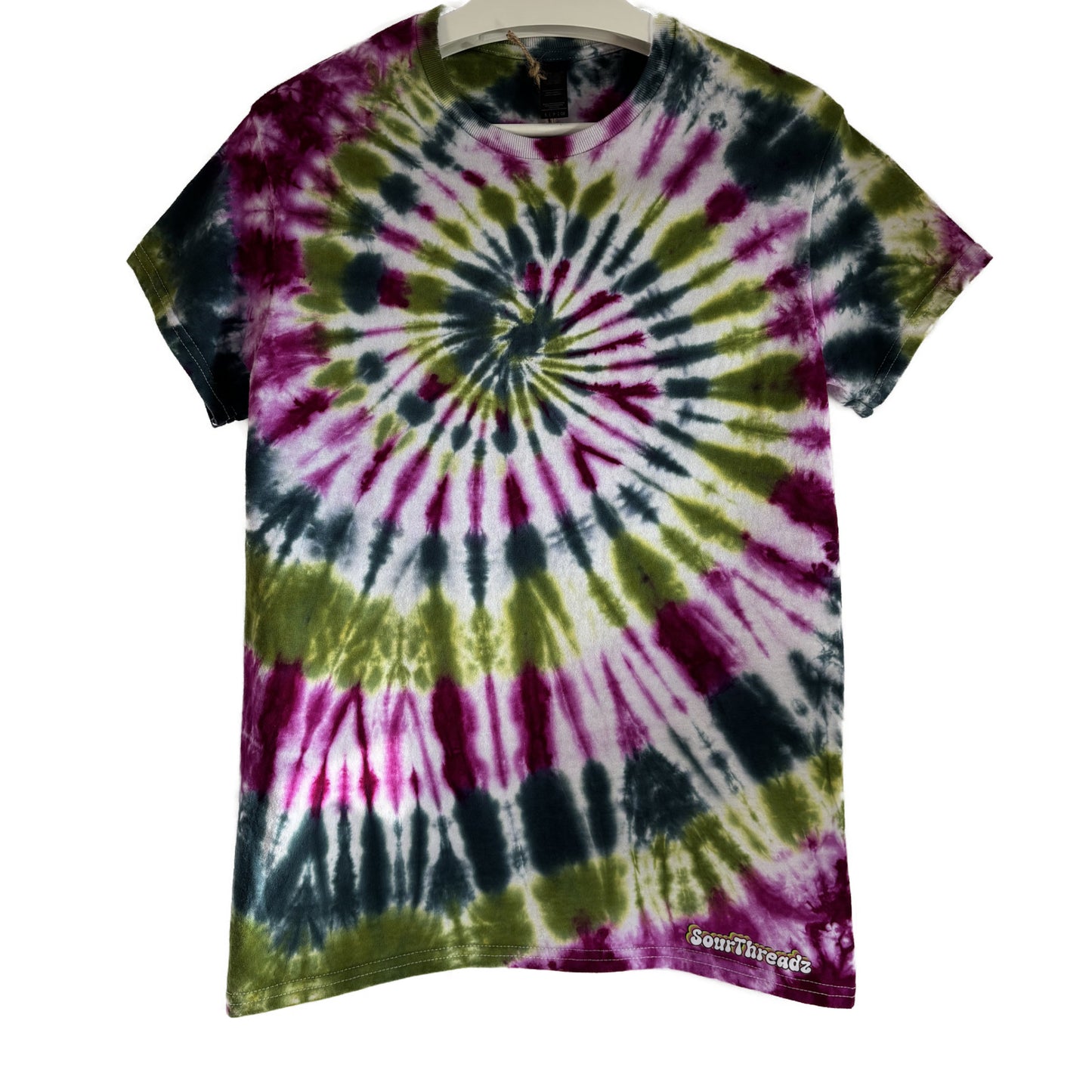 Men's Unisex Small Tie-Dye T-shirt #015 - Candy Vortex Spiral