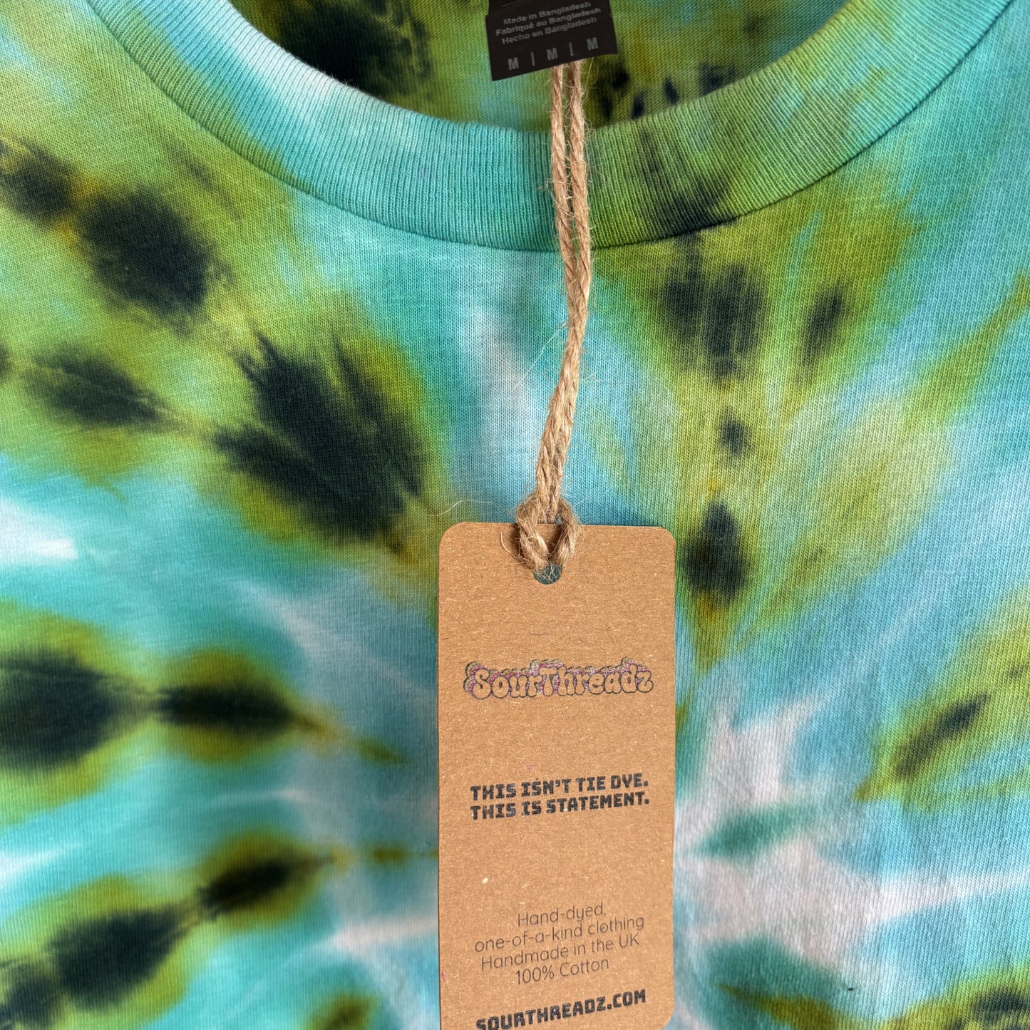 Ocean Mist Ice Spiral Tie-Dye T-shirt #030 Men's Unisex Medium Soft Cotton