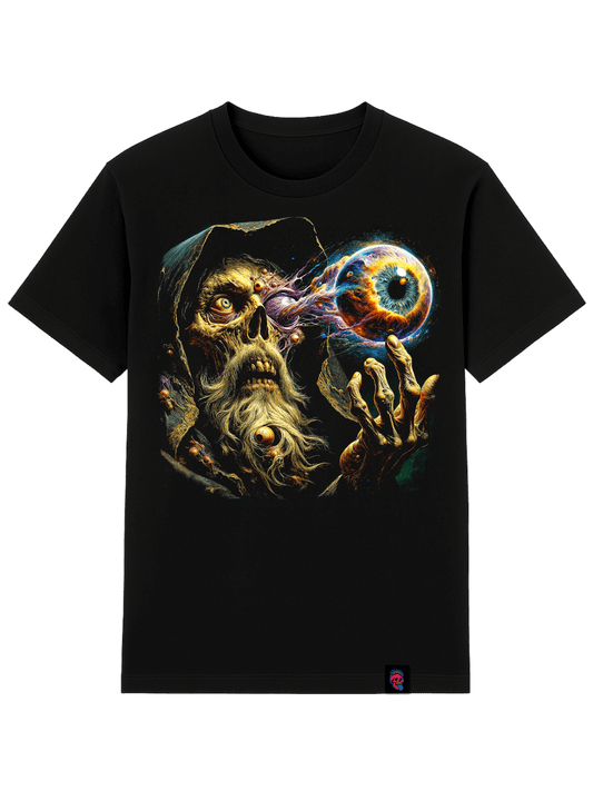 All Seeing Zombie Wizard Graphic Tee - Softfeel Heavyweight Organic Cotton - SourThreadz Premium Drop