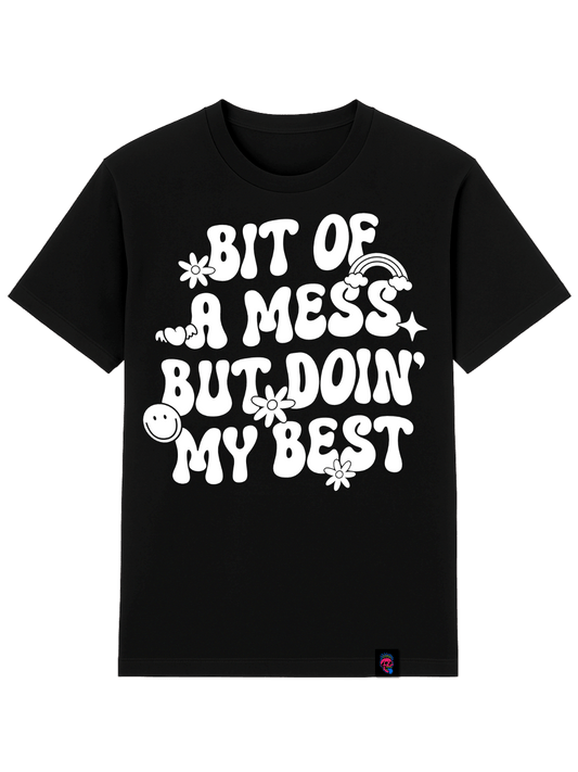 Bit Of A Mess Graphic Tee - Softfeel Heavyweight Organic Cotton - SourThreadz Premium Drop