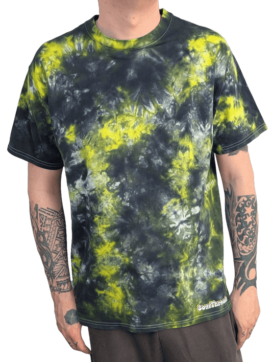 Black Yellow Camo Tie-Dye T-shirt - Men's Unisex Heavyweight - SourThreadz