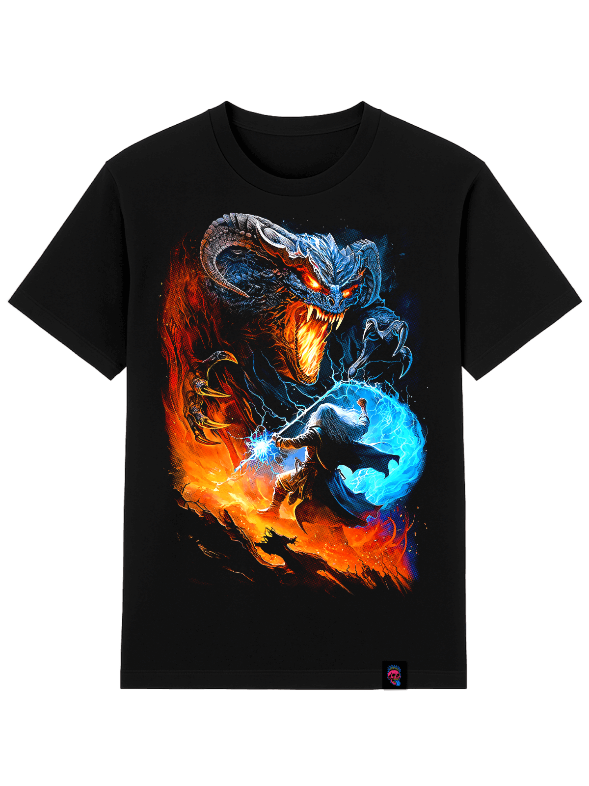 Demon Wizard Fantasy Graphic Tee - Softfeel Heavyweight Organic Cotton - SourThreadz Premium Drop