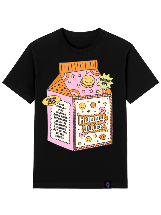 Happy Juice Graphic Tee - Softfeel Heavyweight Organic Cotton - SourThreadz Premium Drop