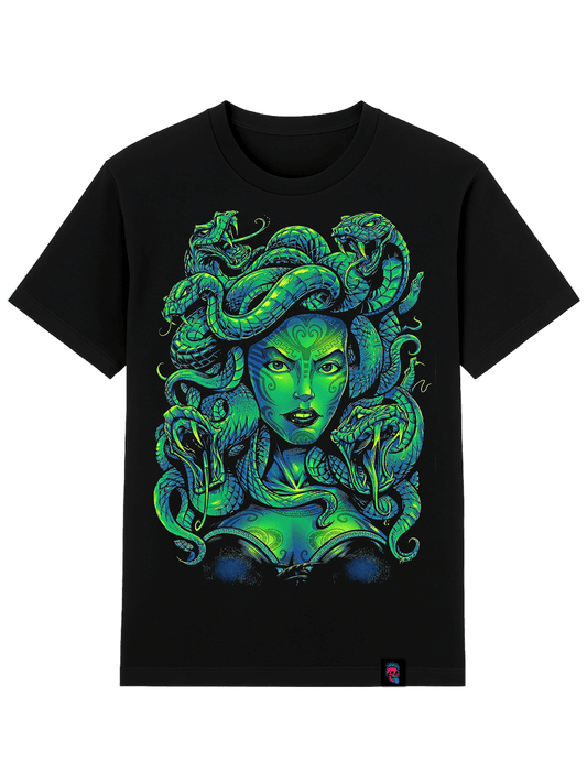 Medusa Greek Mythology Graphic Tee - Softfeel Heavyweight Organic Cotton - SourThreadz Premium Drop