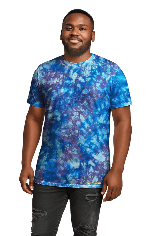 Tie-Dye Men's T-Shirt - Blue Lavender - Soft Edge Cool - SourThreadz