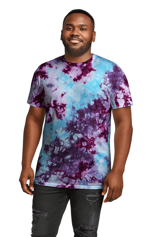 Tie-Dye Men’s T-Shirt - Blue Magenta Purple - Festival Ready - SourThreadz