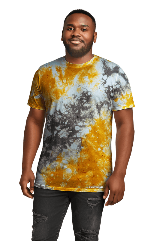 Tie-Dye Men’s T-Shirt - Brown Orange White - Vintage Vibes - SourThreadz