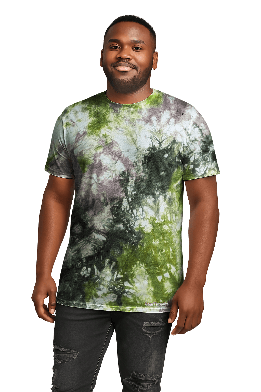 Tie-Dye Men’s T-Shirt - Green Brown Camo - Earth Tones - SourThreadz