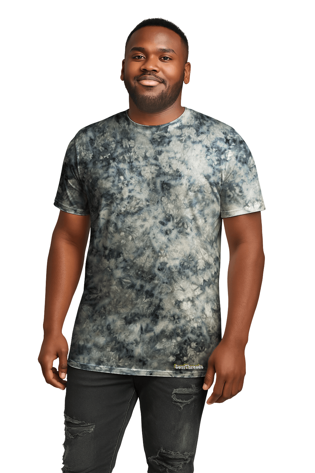 Tie-Dye Men’s T-Shirt - Pastel Grey - Minimalist Style - SourThreadz