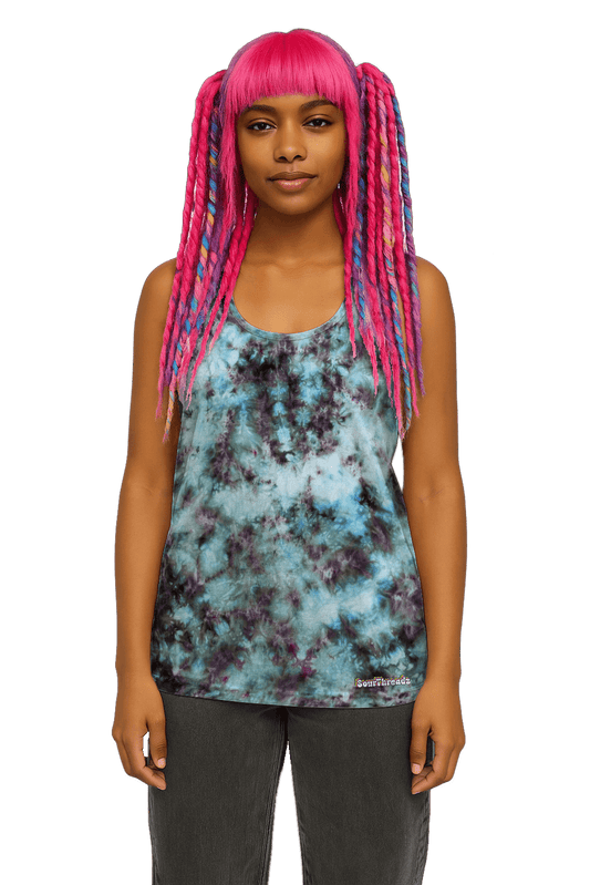 Organic Tie-Dye Women's Tank Top - Alchemist - Artistic Dye Blend - SourThreadz