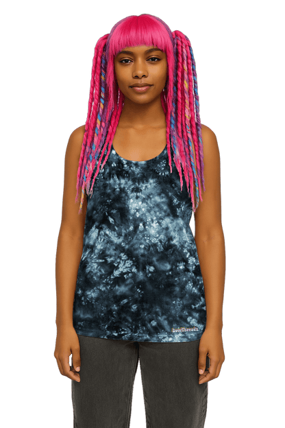 Organic Tie-Dye Women's Tank Top - Black Void - Dark Aesthetic - SourThreadz