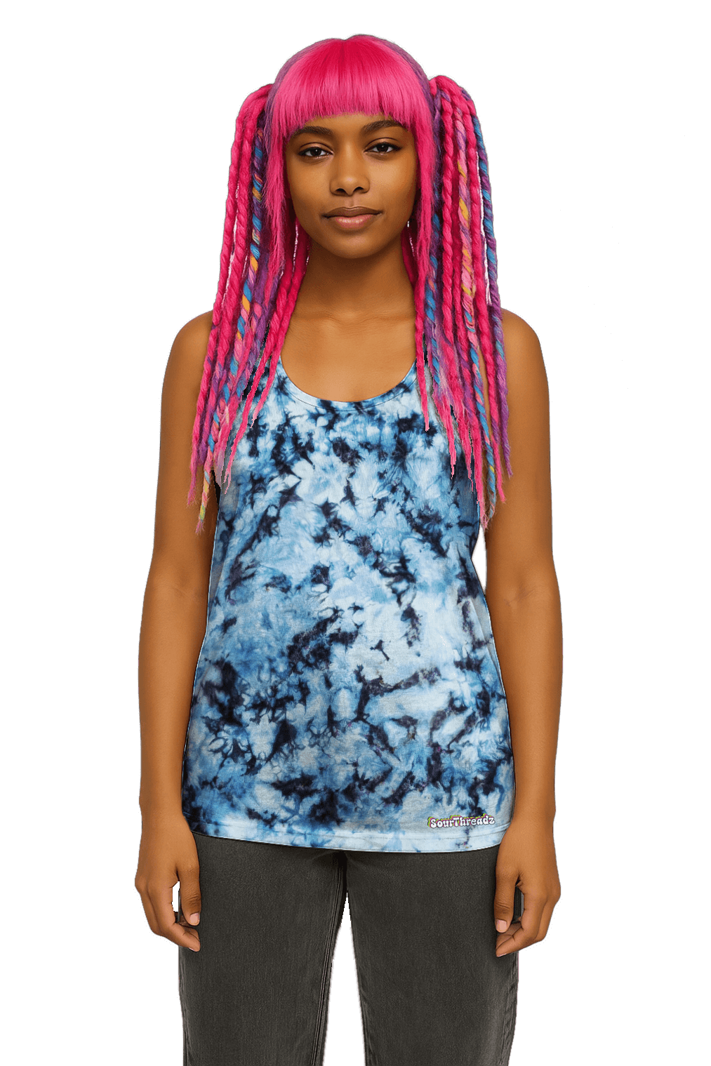 Organic Tie-Dye Women's Tank Top - Blue Camo - Urban Style - SourThreadz