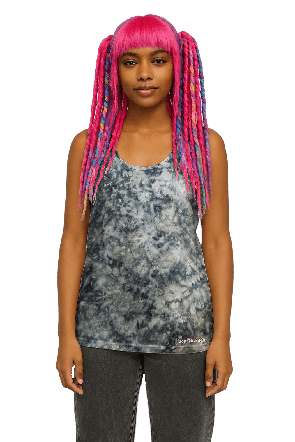 Organic Tie-Dye Women's Tank Top - Pastel Grey - Minimalist Style - SourThreadz
