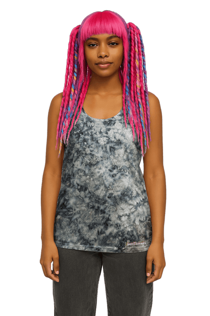 Organic Tie-Dye Women's Tank Top - Pastel Grey - Minimalist Style - SourThreadz