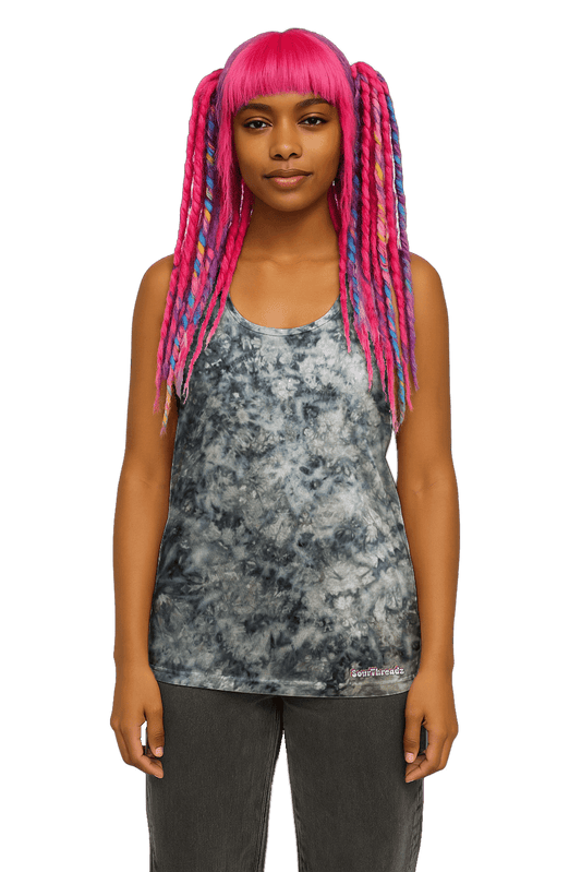 Organic Tie-Dye Women's Tank Top - Pastel Grey - Minimalist Style - SourThreadz