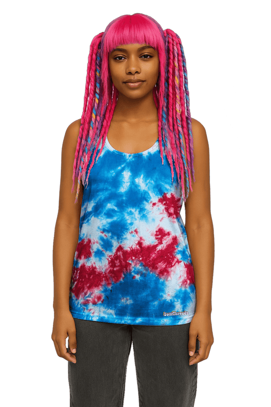 Organic Tie-Dye Women's Tank Top - Patriot - Statement Piece - SourThreadz